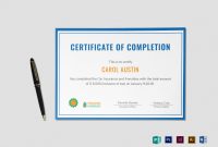 Insurance Completion Certificate Design Template In Psd Word inside Indesign Certificate Template