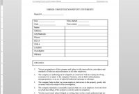 Investigation Report Template throughout Workplace Investigation Report Template