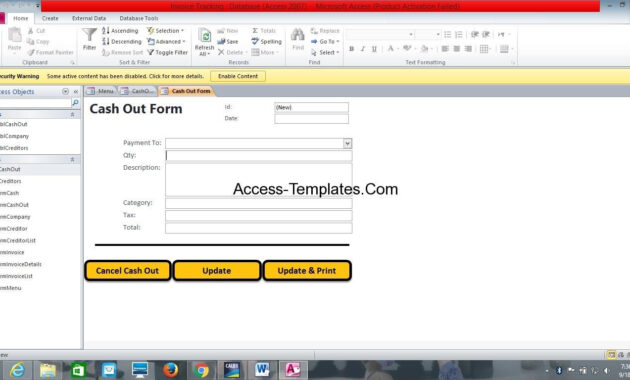 Invoice Tracking Template Microsoft Access  Access Database And pertaining to Microsoft Access Invoice Database Template