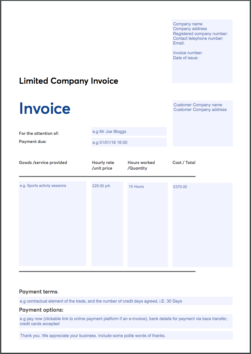 Invoicing Templates regarding Hmrc Invoice Template