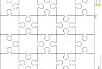 Jigsaw Puzzle Blank Template Or Cutting Guidelines Stock Vector within Blank Jigsaw Piece Template