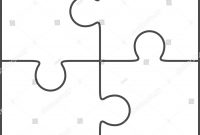 Jigsaw Puzzle Vector Blank Simple Template Stockvektorgrafik with Blank Jigsaw Piece Template