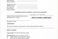 Joint Custody Agreement Forms Kentucky with Joint Custody Agreement Template