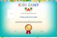 Kids Summer Camp Diploma Or Certificate Template Award Ribbon An within Summer Camp Certificate Template