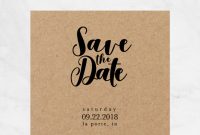 Kraft Black Wedding Savethedate Template In   Diy Save The throughout Save The Date Template Word