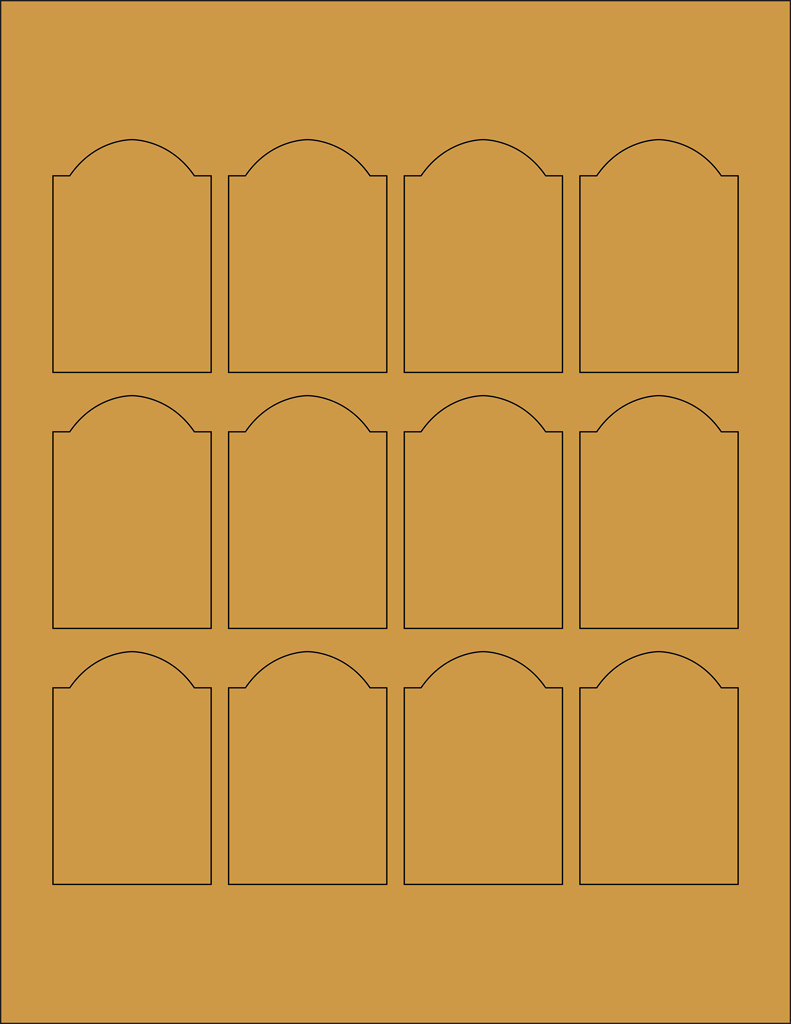 Kraft Labels  &quot; X &quot; Arched A   Crafter's Choice inside 4 X 2.5 Label Template
