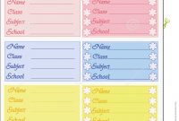 Labels School Stock Illustrations –  Labels School Stock with Notebook Label Template