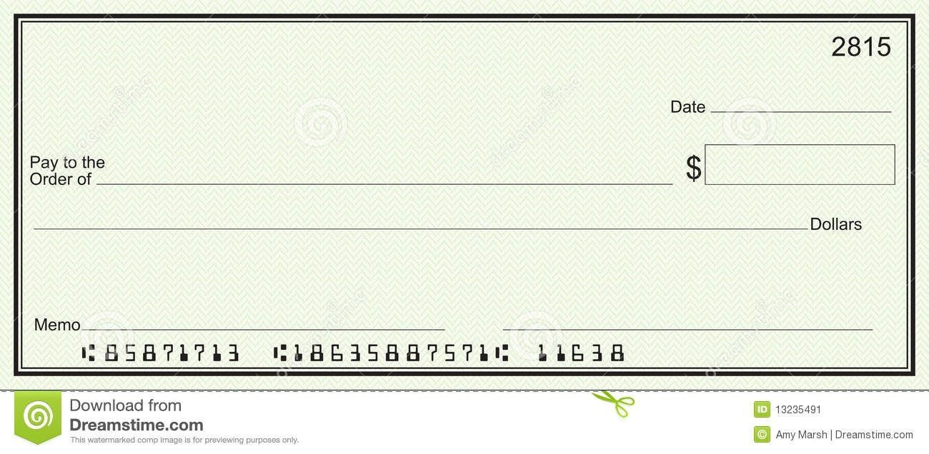Large Blank Check  Green Security Background Stock Image  Image with Large Blank Cheque Template