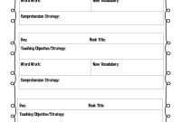 Lesson Plan Template  Weekly Guided Reading Lesson Plan Template regarding Vocabulary Words Worksheet Template
