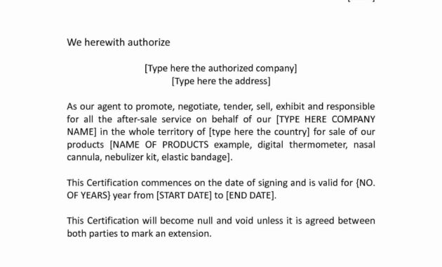 Letter Of Authorization To Represent Examples  Pdf  Examples regarding Certificate Of Authorization Template