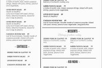 Lovely Free Catering Menu Templates For Microsoft Word  Best Of in Free Restaurant Menu Templates For Microsoft Word