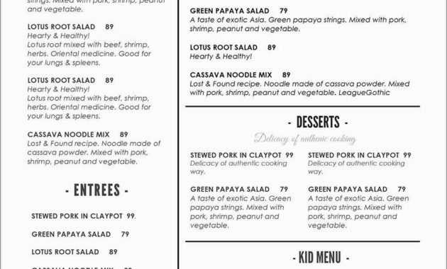 Lovely Free Catering Menu Templates For Microsoft Word  Best Of in Free Restaurant Menu Templates For Microsoft Word