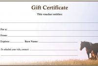 Many Farms And Stables Need A Gift Certificate For Riding Lessons within Horse Stall Card Template