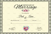 Marriage Certificate Design Template In Psd Word pertaining to Certificate Of Marriage Template
