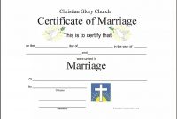 Marriage Certificate Template – Certificate Templates regarding Certificate Of Marriage Template