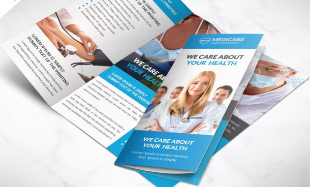 Medical Care And Hospital Trifold Brochure Template Free Psd in Illustrator Brochure Templates Free Download