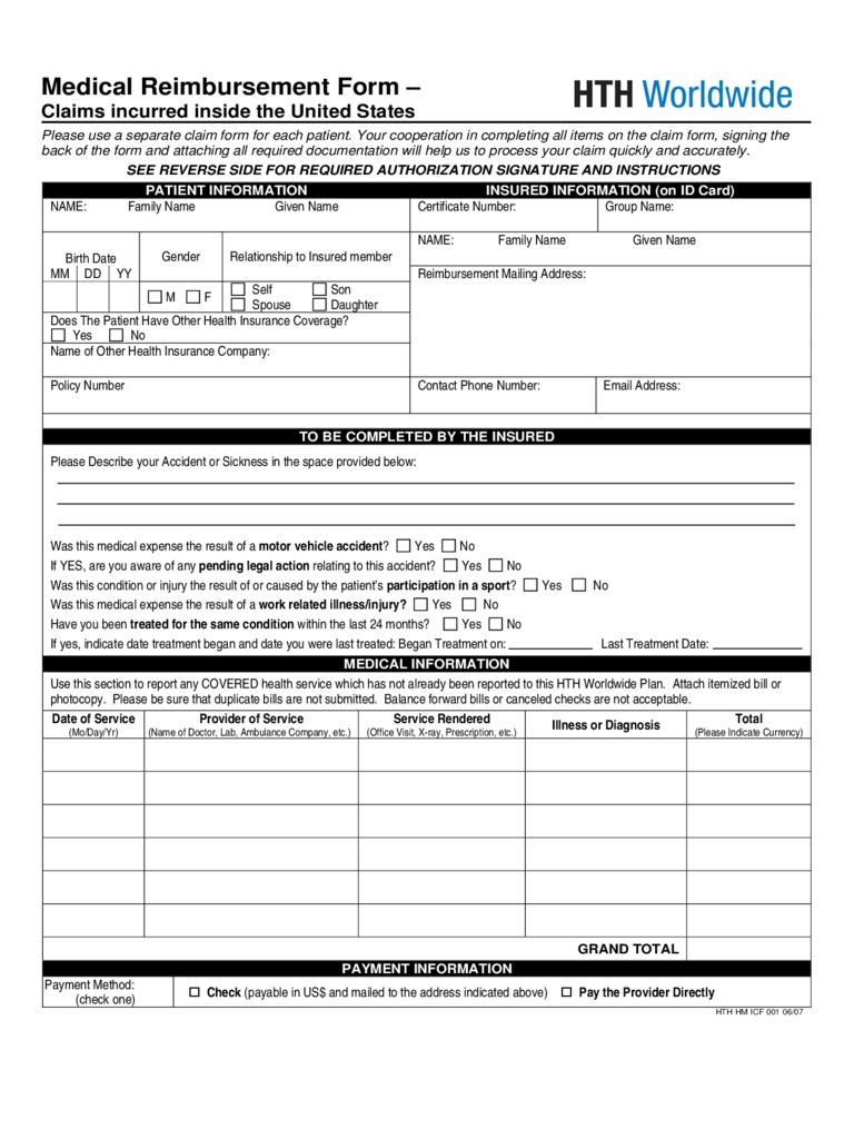 Medical Reimbursement Form   Free Templates In Pdf Word Excel with regard to Reimbursement Form Template Word