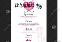 Menu Template For Valentine Day Dinner Stock Vector  Illustration pertaining to Free Valentine Menu Templates