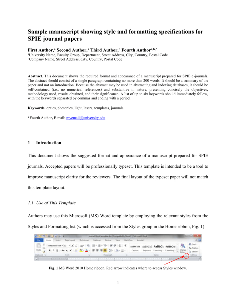 Microsoft Word Template within Scientific Paper Template Word 2010