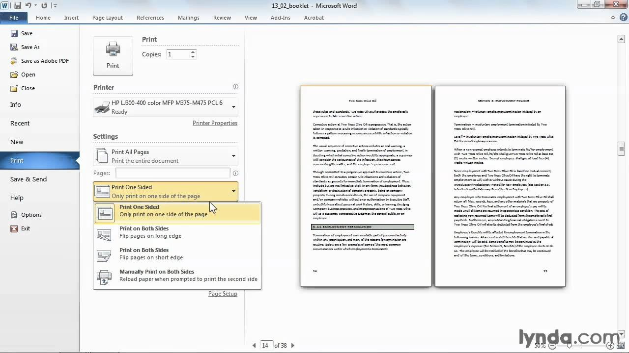 Microsoft Word Tutorial How To Print A Booklet  Lynda  Youtube in Brochure Template On Microsoft Word