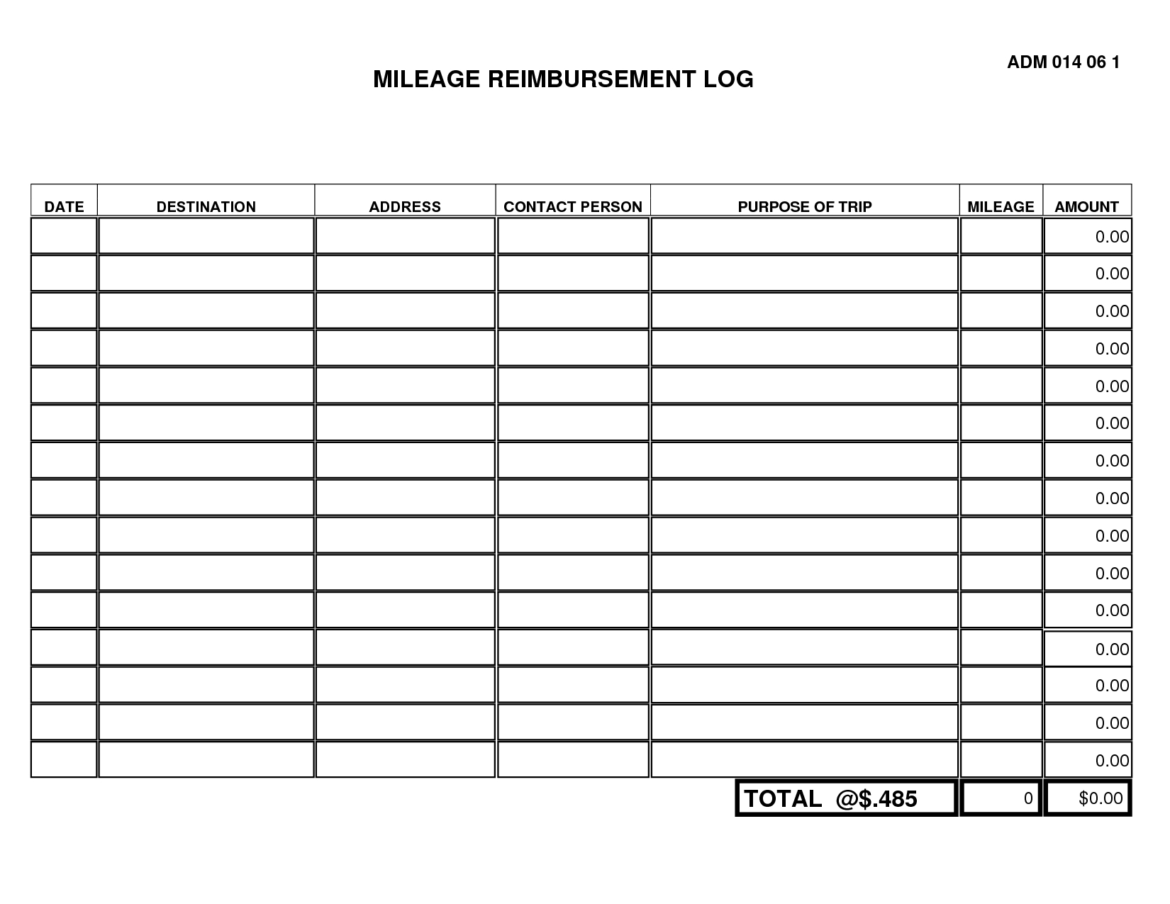 Mileage Log Form Template  Free Printable Staggering Ideas within Mileage Report Template