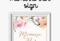 Mimosa Bar Free Watercolor Flowers Printable In   Bridal Shower regarding Free Bridal Shower Banner Template