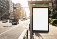Mock Up Banner Template At Bus Shelter Media Outdoor Display City pertaining to Street Banner Template