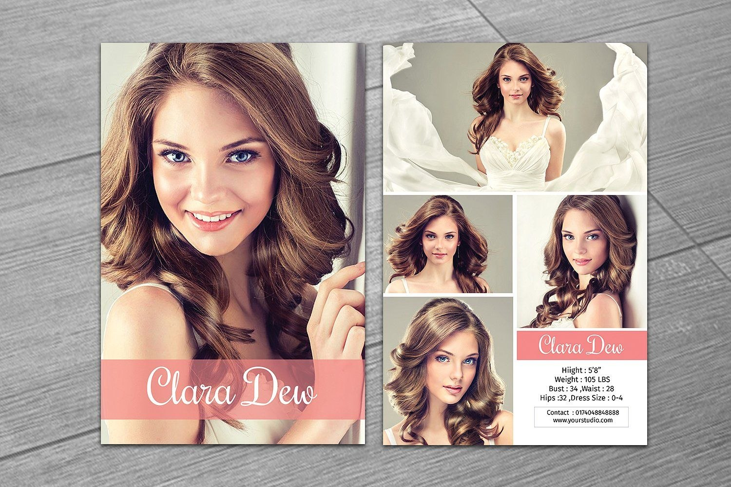 Modeling Comp Card Templatevtemplate Shop On Creativemarket in Comp Card Template Psd