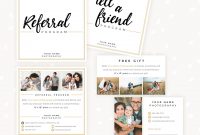 Modern Hand Lettering Referral Card Set  Strawberry Kit pertaining to Photography Referral Card Templates