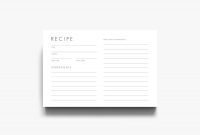 Modern Recipe Card Downloadable Recipe Card Printable Recipe  Etsy within 4X6 Photo Card Template Free
