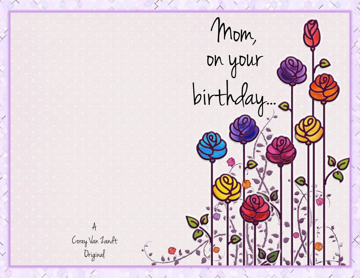 Mom Birthday Card Template  Theveliger within Mom Birthday Card Template