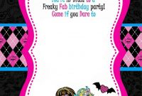 Monster High Party Invitations Template • Invitation Template Ideas regarding Monster High Birthday Card Template