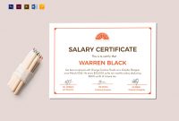 Monthly Salary Certificate Design Template In Psd Word Illustrator inside Certificate Template For Pages