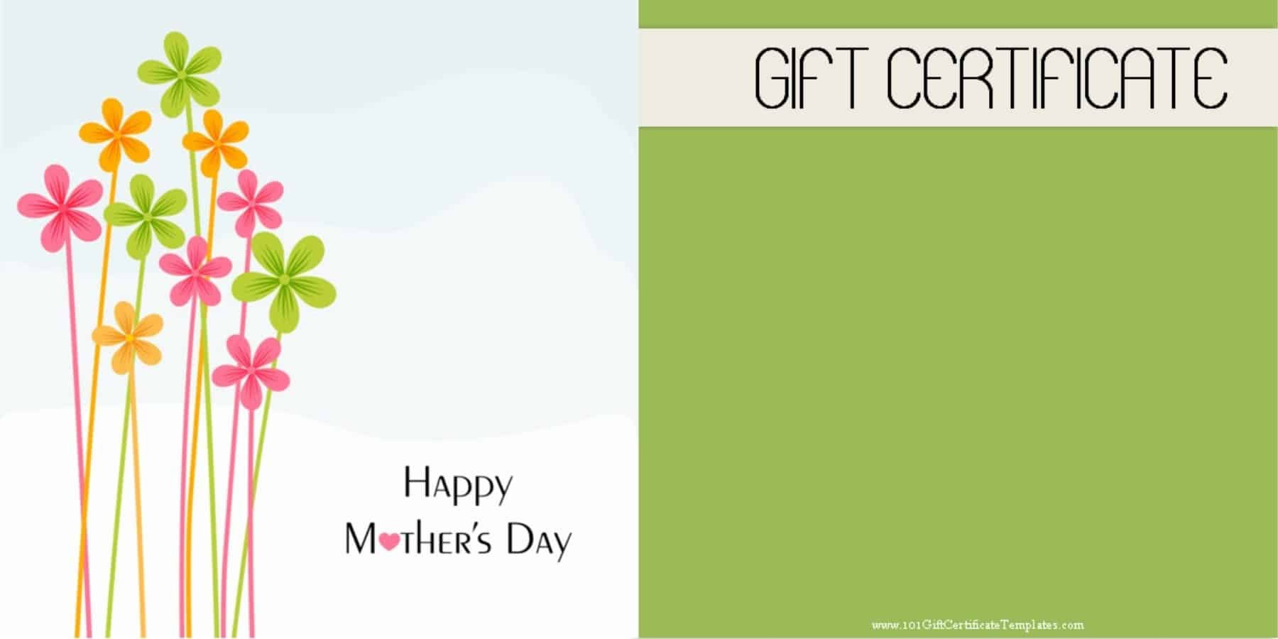 Mother's Day Gift Certificate Templates in Spa Day Gift Certificate Template