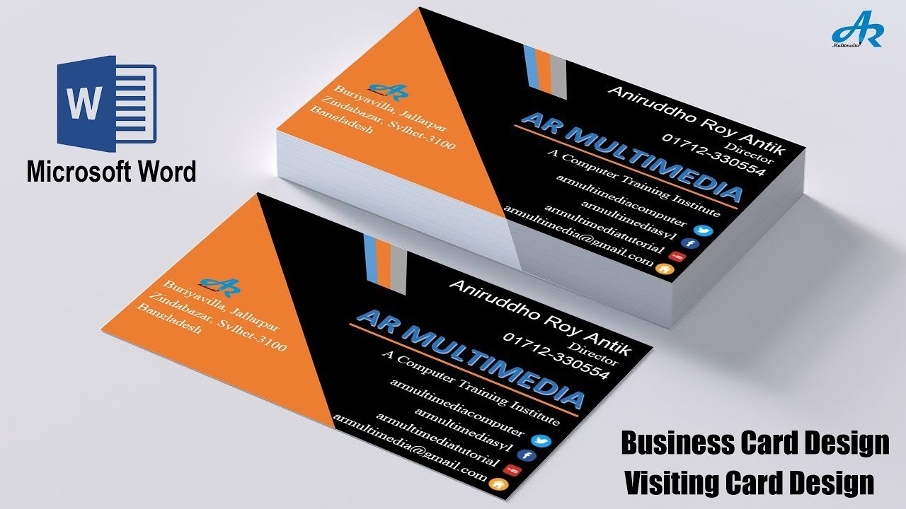 Ms Word Tutorial How To Create Professional Business Card Design In pertaining to Word 2013 Business Card Template