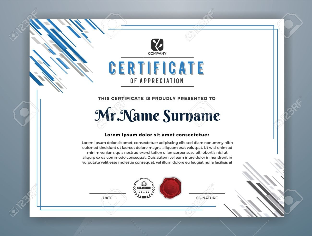 Multipurpose Modern Professional Certificate Template Design throughout Design A Certificate Template