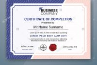 Multipurpose Professional Certificate Template Design For Print with Boot Camp Certificate Template