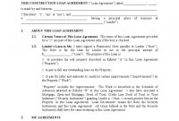 Multistate Construction Loan Agreement Form Free Download with regard to Construction Loan Agreement Template