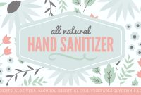 Natural Hand Sanitizer Label  Free Printable With Full Recipe with Hand Sanitizer Label Template