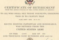 Navy Retirement Certificate Template  Sansurabionetassociats with regard to Army Good Conduct Medal Certificate Template
