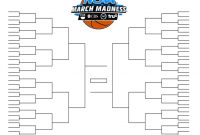 Ncaa Tournament Bracket In Pdf Printable Blank And Fillable inside Blank Ncaa Bracket Template