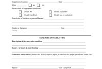 Near Miss Reporting Form  Fill Online Printable Fillable Blank throughout Near Miss Incident Report Template