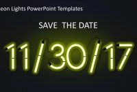 Neon Lights Powerpoint Templates  Slidemodel inside Save The Date Powerpoint Template