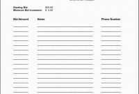 New Bid Form Template Free  Best Of Template for Auction Bid Cards Template