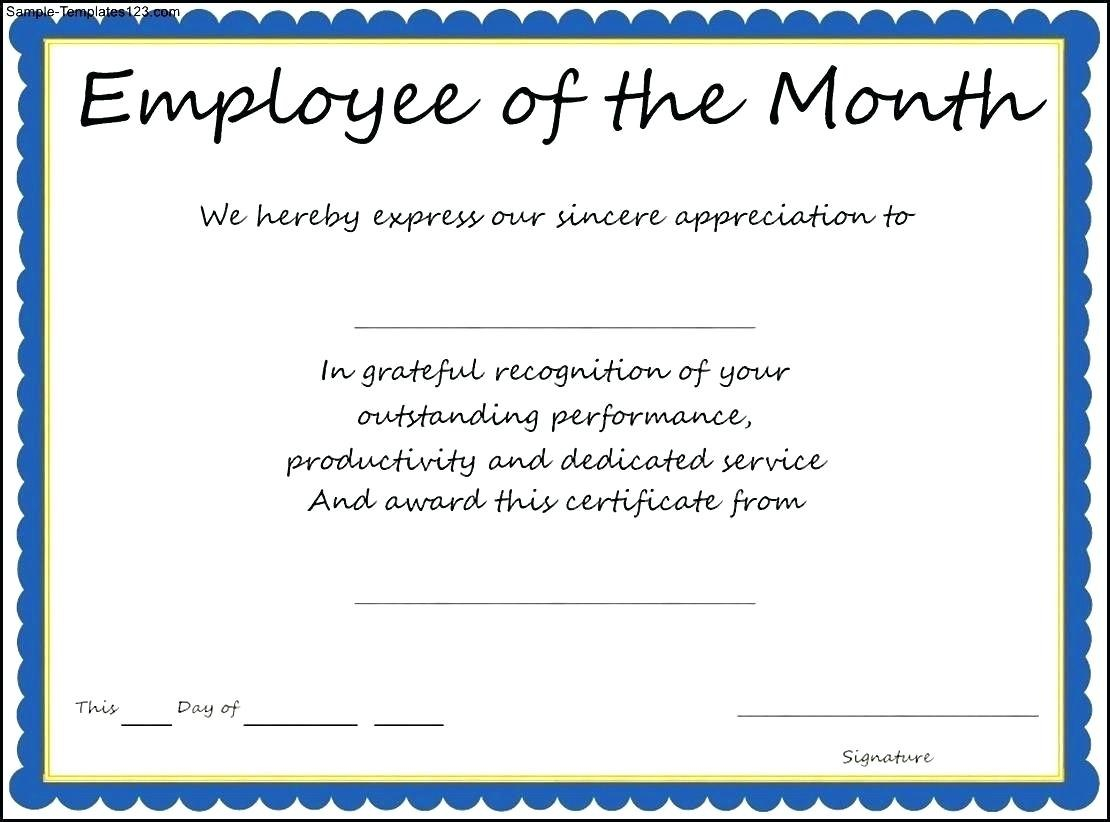 Newfreeemployeemonthawardtemplatecertificatepdfdoc with Employee Of The Month Certificate Template With Picture