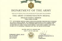 Nice Army Achievement Medal Certificate Template Photos Military throughout Army Good Conduct Medal Certificate Template