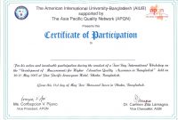 Nice Conference Participation Certificate Template Pictures regarding International Conference Certificate Templates