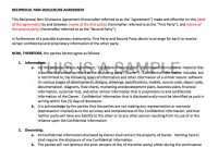 Nondisclosure Agreement Nda Template with Information Sharing Agreement Template