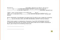 Nonrefundable Deposit Or Down Payment Receipt Template Example intended for Non Refundable Deposit Agreement Template