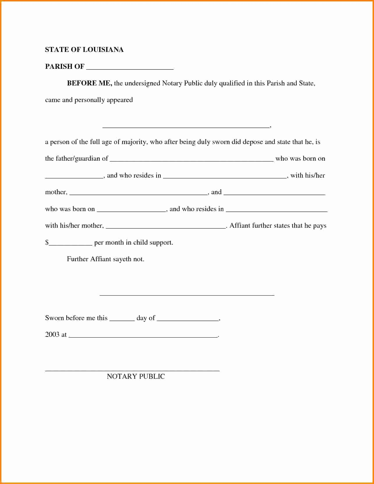 Notarized Child Support Agreement Sample  Lera Mera with regard to Notarized Child Support Agreement Template
